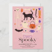 Twee Spooky Halloween Motieven Roze 2e Verjaardag Kaart (Voorkant)