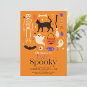 Twee Spooky Halloween Motieven Sinaasappel 2e Verj Kaart (Staand voorkant)