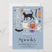 Twee Spooky Halloween Motifs Blauw 2e Verjaardag Kaart (Voorkant)