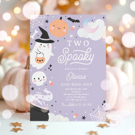 Twee Spooky Halloween Pink Ghost 2e Verjaardagsfee Kaart