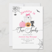 Twee Spooky Halloween roze 2e meisje verjaardag Kaart (Voorkant)