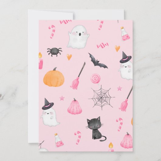 Twee Spooky Halloween roze 2e meisje verjaardag Kaart (Achterkant)