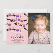 Twee Spooky Halloween Roze 2e Verjaardag Foto Kaart (Voorkant)