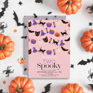 Twee Spooky Halloween Roze 2e Verjaardag Kaart