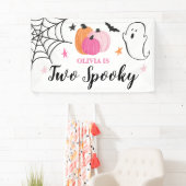 Twee Spooky Halloween roze pompoenen 2e verjaardag Spandoek (Insitu)