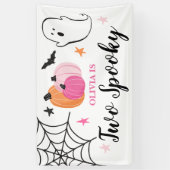 Twee Spooky Halloween roze pompoenen 2e verjaardag Spandoek (Verticaal)