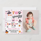 Twee Spooky Halloween Roze Schattigee Spook 2e Ver Kaart (Voorkant)