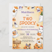 Twee Spooky Halloween Schattige Ghost Verjaardagsf Kaart (Voorkant)