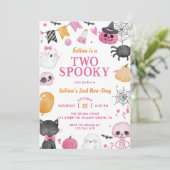 Twee Spooky Halloween Schattige Ghost Verjaardagsf Kaart (Staand voorkant)