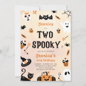 Twee Spooky Halloween Schattige Ghost Verjaardagsf Kaart (Voorkant)