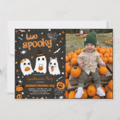 Twee Spooky Halloween Schattigee Ghost 2e Verjaard Kaart (Voorkant)