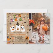 Twee Spooky Halloween Schattigee Ghost 2e Verjaard Kaart (Voorkant)