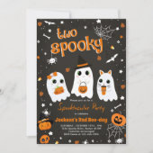 Twee Spooky Halloween Schattigee Ghost 2e Verjaard Kaart (Voorkant)