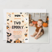 Twee Spooky Halloween Schattigee Ghost Verjaardags Kaart (Voorkant)