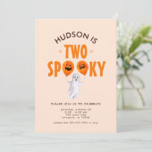 Twee Spooky Halloween Tweede Verjaardag Uitnodigin Kaart (Staand voorkant)