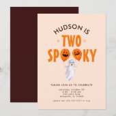 Twee Spooky Halloween Tweede Verjaardag Uitnodigin Kaart (Voorkant / Achterkant)