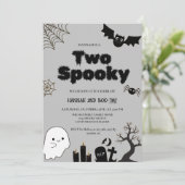 Twee Spooky Halloween Tweede verjaardagsfeestje Kaart (Staand voorkant)