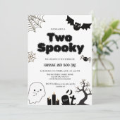 Twee Spooky Halloween Tweede verjaardagsfeestje Kaart (Staand voorkant)