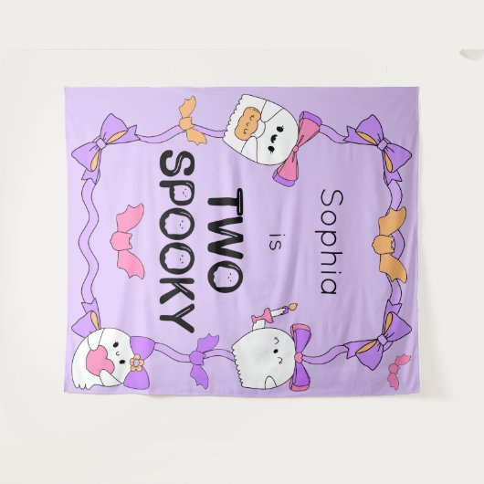 Twee Spooky Halloween Verjaardag Achtergrond Tapes Wandkleed (Voorkant (horizontaal))