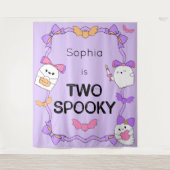 Twee Spooky Halloween Verjaardag Achtergrond Tapes Wandkleed (Voorkant)