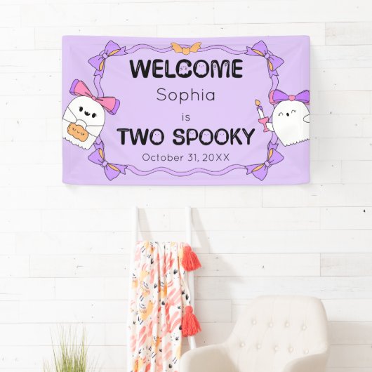 Twee Spooky Halloween Verjaardag Welkom Banner (Insitu)
