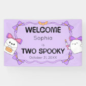 Twee Spooky Halloween Verjaardag Welkom Banner (Horizontaal)