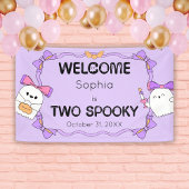 Twee Spooky Halloween Verjaardag Welkom Banner