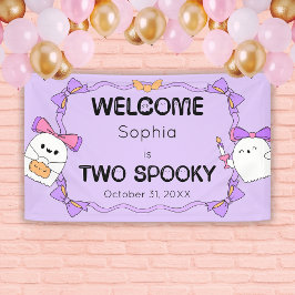 Twee Spooky Halloween Verjaardag Welkom Banner