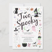 Twee Spooky Halloween Verjaardagsfeestuitnodiging Kaart (Voorkant)