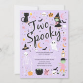 Twee Spooky Halloween Verjaardagsfeestuitnodiging Kaart (Voorkant)