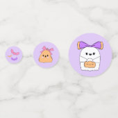 Twee Spooky Halloween Verjaardagstafel Confetti (Achterkanten)