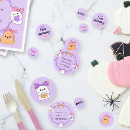Twee Spooky Halloween Verjaardagstafel Confetti