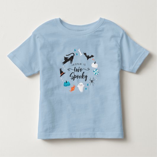 Twee spooky jongen verjaardagsfeestje kinder shirts (Voorkant)