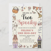 Twee Spooky Leuke Ghost Halloween 2e Verjaardag Kaart (Voorkant)