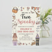 Twee Spooky Leuke Ghost Halloween 2e Verjaardag Kaart (Staand voorkant)