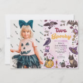 Twee Spooky Leuke Halloween 2e Verjaardag Foto Kaart (Voorkant)
