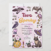 Twee Spooky Leuke Halloween 2e Verjaardag Uitnodig Kaart (Voorkant)
