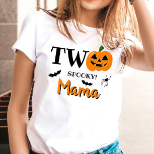 Twee Spooky Mama Halloween 2e Verjaardag T-shirt