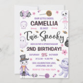 Twee Spooky Meisjes Halloween 2e Verjaardagsfeest Kaart (Voorkant)