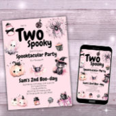 Twee Spooky Meisjes Schattige Roze Halloween 2e Ve Kaart