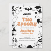 Twee Spooky Oranje Ghost Halloween Verjaardag Kaart (Voorkant)