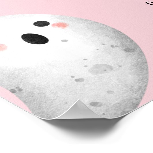 Twee Spooky Pink Ghost Halloween Verjaardag Welkom Poster (Hoek)