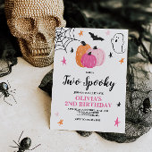 Twee Spooky Pink Halloween 2e uitnodiging