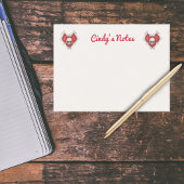 Twee Spooky Red Hearts met witte Botten en Skulls Post-it® Notes
