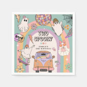 Twee Spooky Retro Fun 2e Verjaardagsfeest Servet (Voorkant)