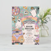 Twee Spooky Retro Fun Halloween 2e Verjaardagsfees Kaart (Staand voorkant)