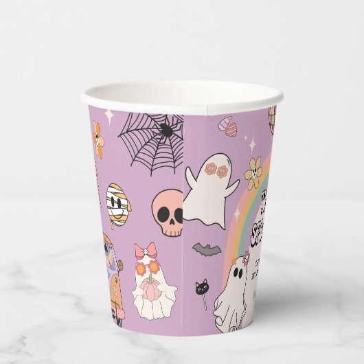 Twee Spooky Retro Fun Halloween 2e Verjaardagsfees Papieren Bekers (Rechts)