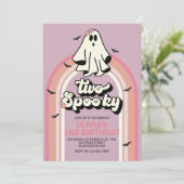 Twee Spooky Retro Halloween Ghost Verjaardag Kaart (Staand voorkant)