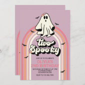 Twee Spooky Retro Halloween Ghost Verjaardag Kaart (Voorkant / Achterkant)