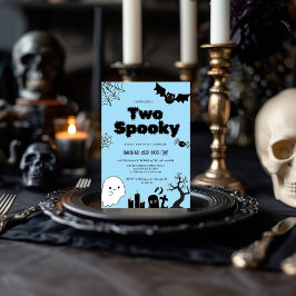 Twee Spooky Roze Halloween Tweede verjaardagsfeest Kaart